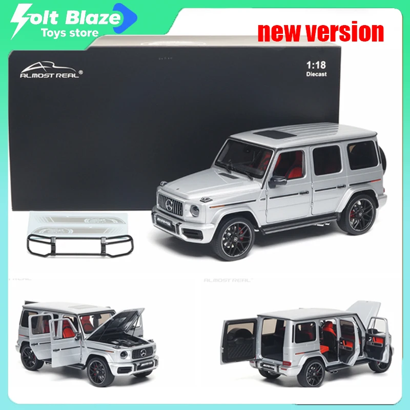 

Почти настоящий 1/18 Mercedes-Benz G63 AMG Silver 2019, литая под давлением модель автомобиля, имитация статического сплава, модели автомобилей, подарки для мальчиков