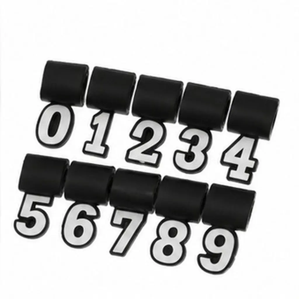 10Pcs Baseball Number Silicone Pendants Fan Team Silicone Charms Scratch Resistant Sports Jewelry Number Accessories Rope