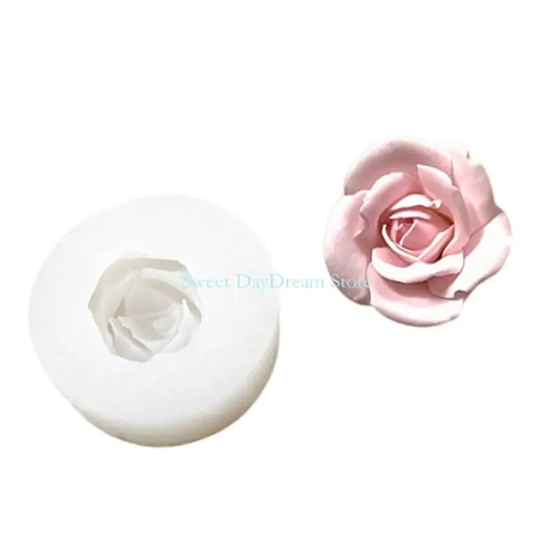 Y88C قالب شمع سيليكون آمن للطعام مع نمط الورد لصناعة الهوايات