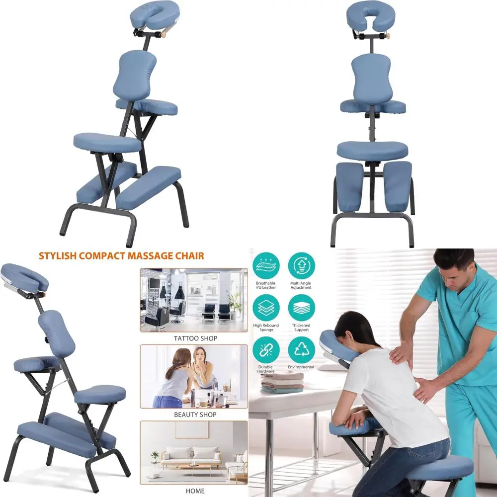 Thick Foam Massage Chair - Portable Spa Therapy Salon Folding Chair with Face Cradle and Carrying Bag