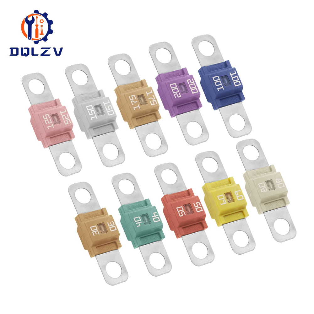 PEC Fuse DC 58V 30A 40A 50A 60A 80A 100A 125A 150A 175A 200A Mini ANL AFS Car Auto Fuse Assortment Automotive Motorcycle