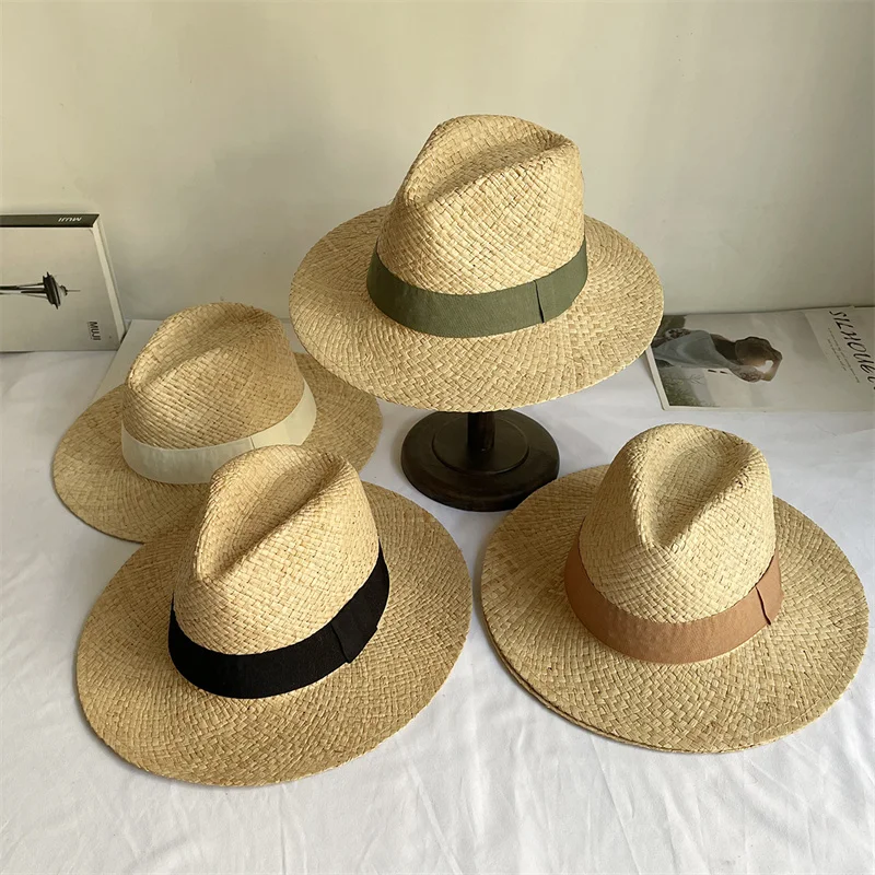 Lafite 2023 Summer hat Women\'s summer beach sun protection straw hat Men\'s English jazz hat wholesale