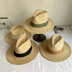 Lafite 2023 Summer hat Women's summer beach sun protection straw hat Men's English jazz hat wholesale