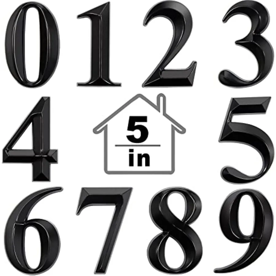 

10 Pcs House Numbers 3D Door Mailbo Numbers 0-9 Self Adhesive House Door Street Address Stickers for, Apartment, Office, Hotel