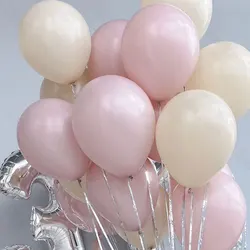 20/40Pcs Dusty Pink Latex Balloons 10Inch White Sand Boho Pale Pink Air Helium Balloons for Birthday Wedding Baby Shower Decor