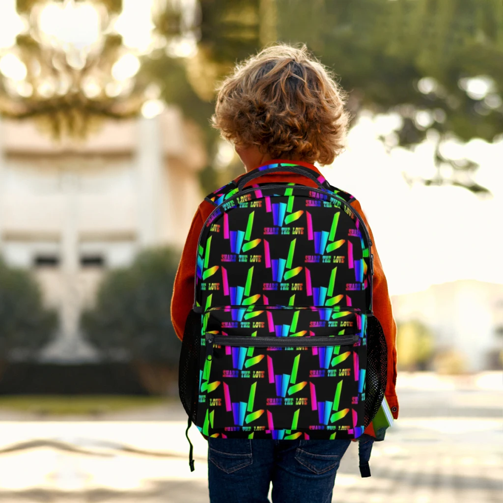 Deel De Liefdesbedrukte Lichtgewicht Casual Jeugdrugzak Schooltas Voor Kinderen 17Inch