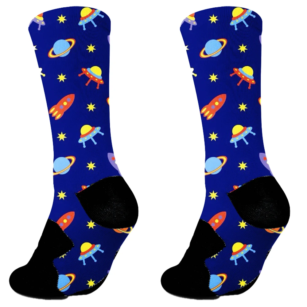 2024 New Space cartoon socks slip calzini da ciclismo in silicone calzini da bicicletta calzini da corsa all'aperto per biciclette compressi