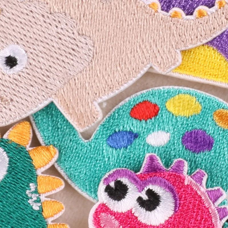 3M Color Dinosaur Embroidery Badges Stick On Patches On Clothes DIY Dress Jean Hat Clothing Accesories Cartoon Applique Stickers