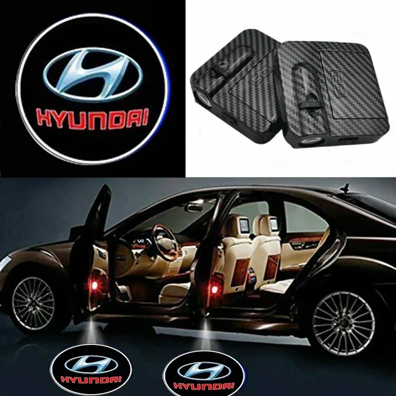 Car door with LED projector car sign blackout light accesorios For Hyundai Santa Sonata Solaris Azera Creta I30 Ix25 Tucson IX35