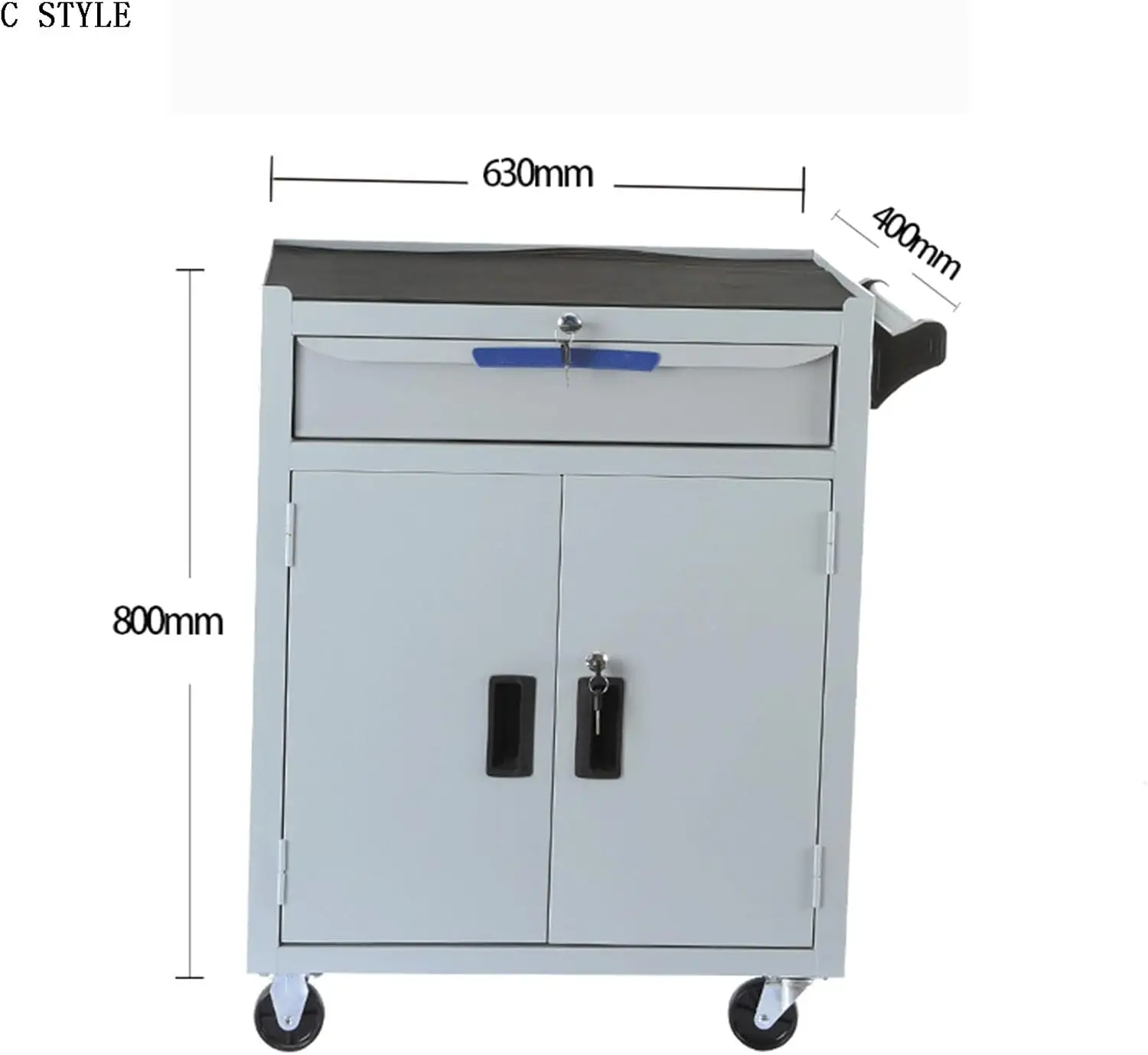 Multi-Functional With Cabinet Door Tool Cabinet,Two Doors Tool Storage Cabinet,Mobile Roller Cabinet Trolley With Drawer&Shelf