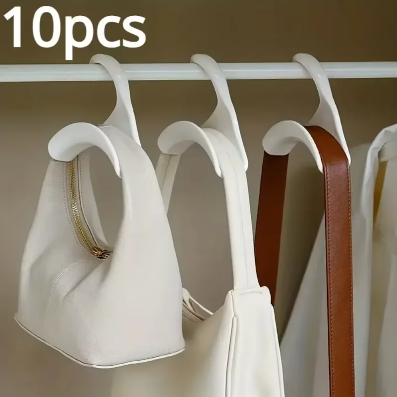 

10pcs Widen Multipurpose Hangers Connection Hook Space Saving Hat Silk Scarf Shawls Handbag Hanging Rack Wardrobe Organizer