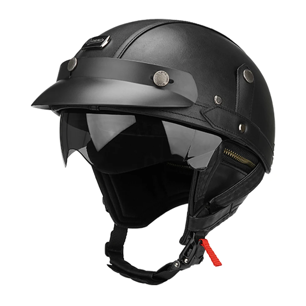 Retro Motorrad Helm DOT Zertifizierung Moto Helm Männer Frauen Halb Helm HD Objektiv Casco Vier Jahreszeiten Reiten Roller Capacetes