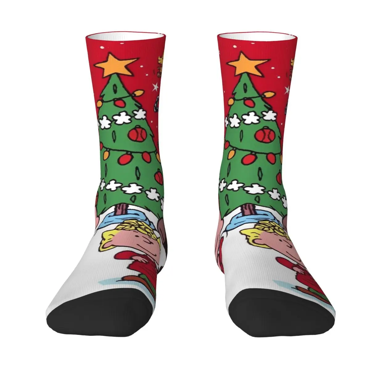 Calcetines de hombre MINISO Sanrio Snoopy medias de Navidad calcetines de invierno de moda de alta calidad calcetines antideslizantes de escalada gráfica