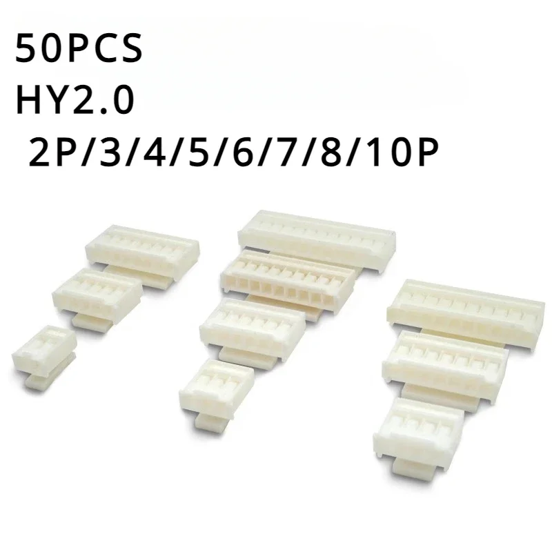 50PCS/SET HY2.0mm Pitch Connector Plug Terminal Housing 2P /3/4/5/6/7/8P With Buckle and Lock Connector