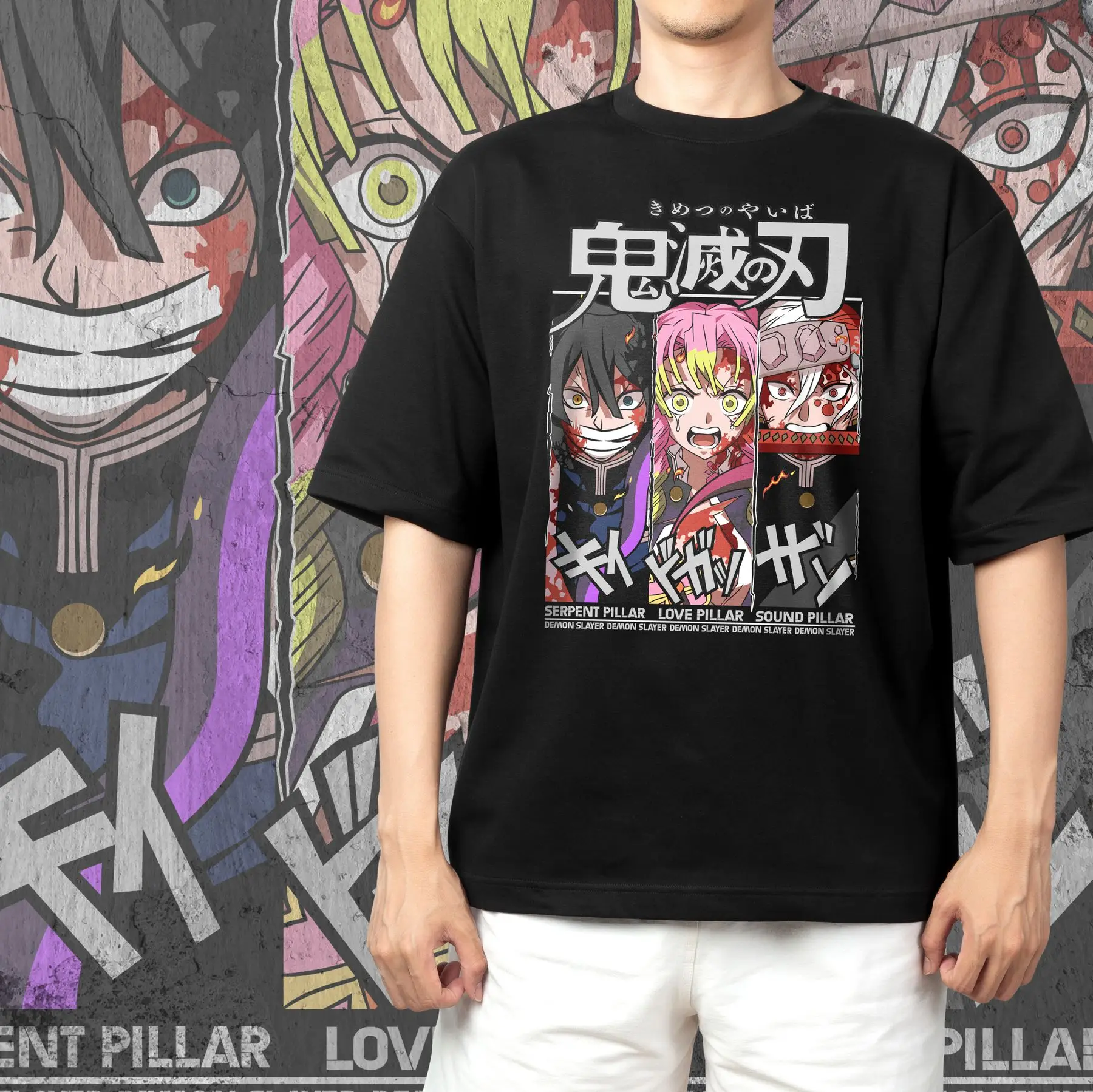 T-shirt with Demon Slashing Blade - Pillars 1 print