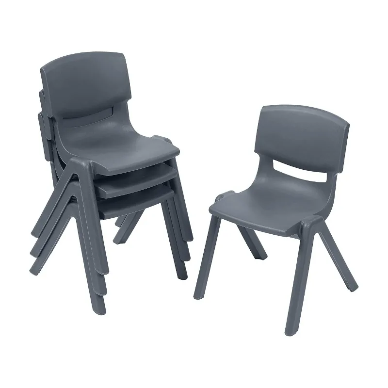 

12in Plastic School Stack Chair, Classroom Furniture, 4-Pack