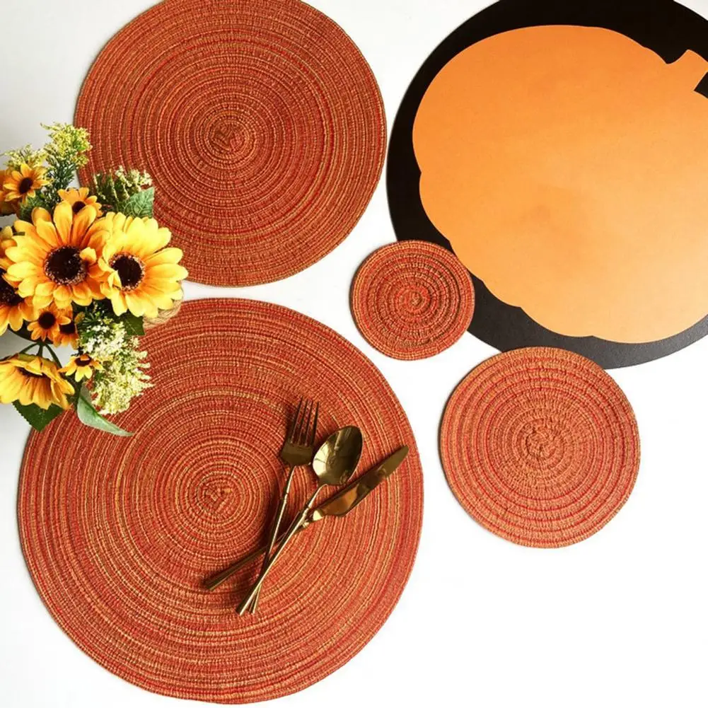 Round Placemat Modern Heat Resistant Heat Insulation Mat Dining Table Decoration Pad Coaster Kitchen Supplies 컵 받침