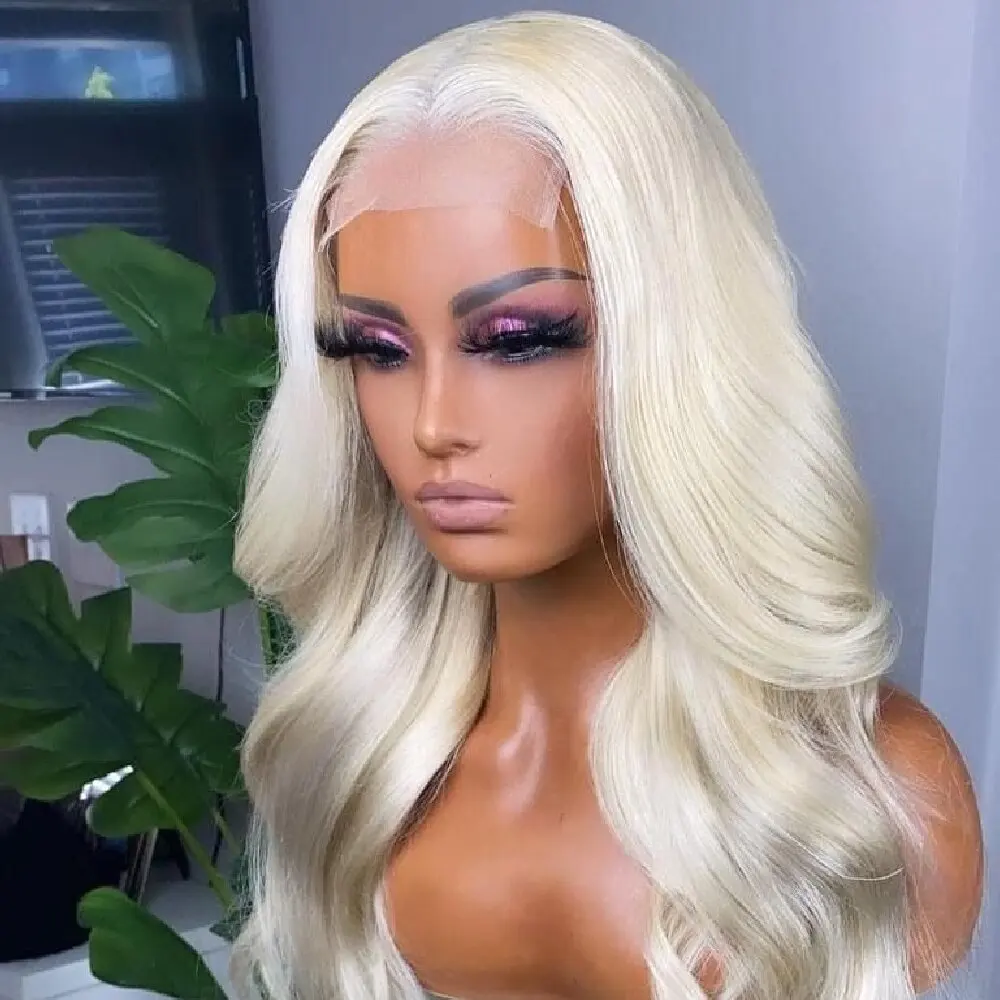 

40-дюймовый парик с кружевной передней частью 13x4, цвет 613 HD, медово-блонд, из натуральных бразильских волос, с эффектом волны