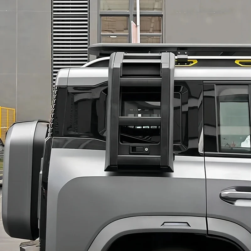 

Aluminum Alloy Folding Roof Side Ladder Rear Window Mount Climbing Frame Exterior Accessories SUV