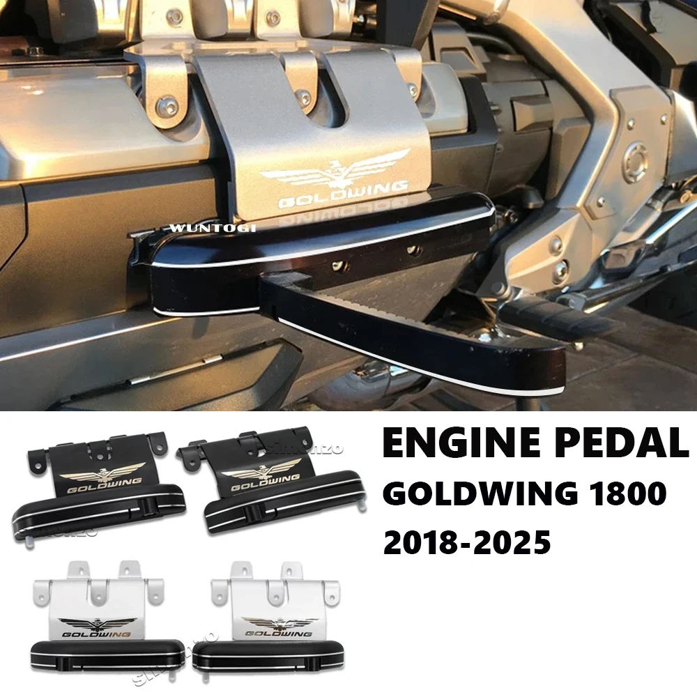 Kit De 2 Cale-Pieds Réglables Pour Honda Goldwing GL1800 F6B - Noir Mat - Neuf
