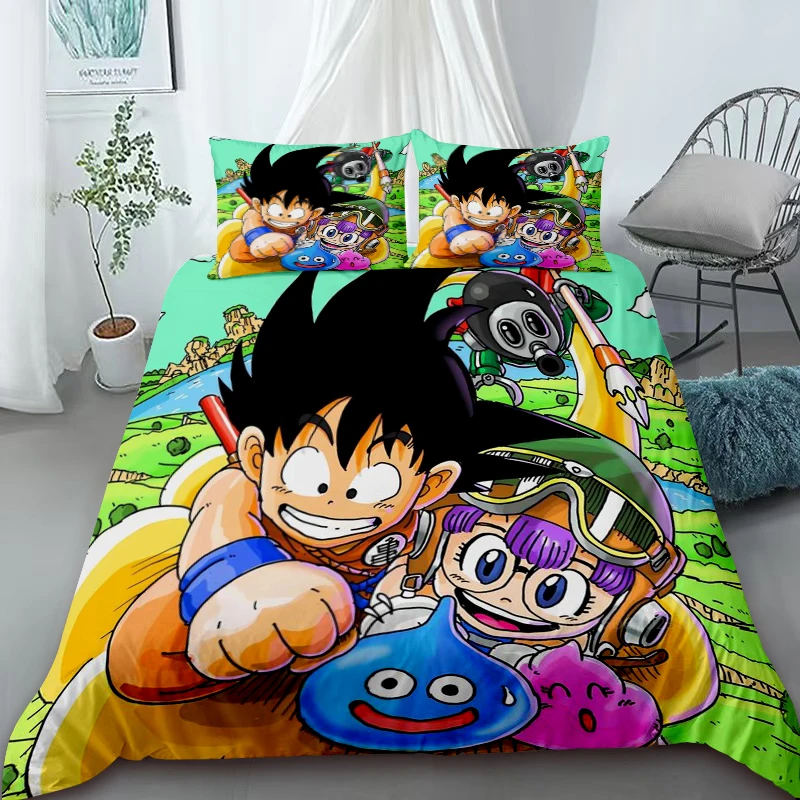 Duvet Cover Dragon-Ball Cartoon Bedding Set Quilt Comfott King Queen Size for Children Bedroom Decore Gift