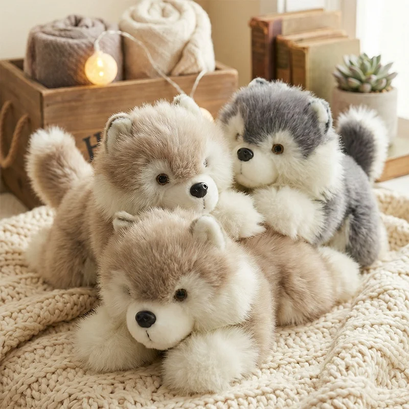 

Cute Fluffy Husky Alaskan Malamute Puppy Plush Toy Soft Stuffed Animal Dog Pillow Kawaii Lifelike Puppy Doll Kids Birthday Gift