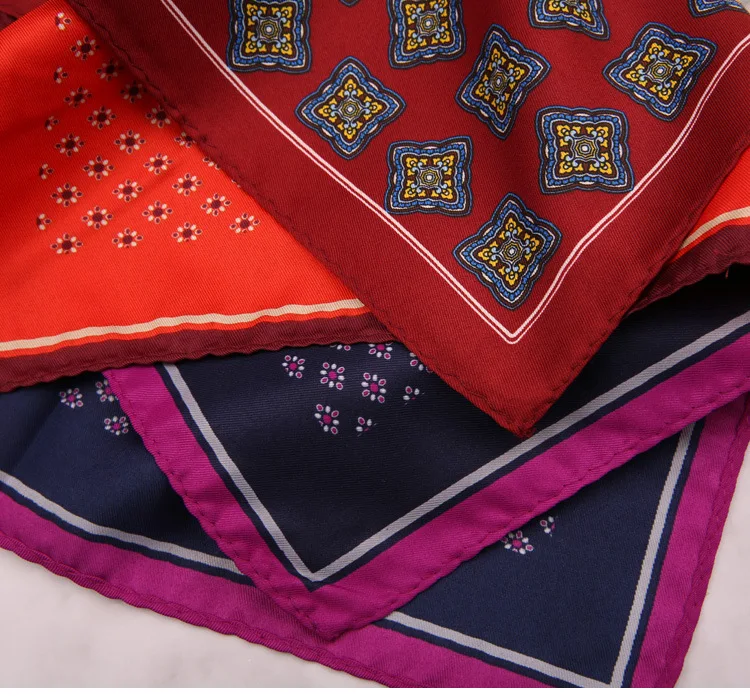 33cm Oversized Men's Pocket Square Polka Dot Red Floral Print Handkerchief Chest Towel Paisley Suits Wedding Gentlemen Hankies