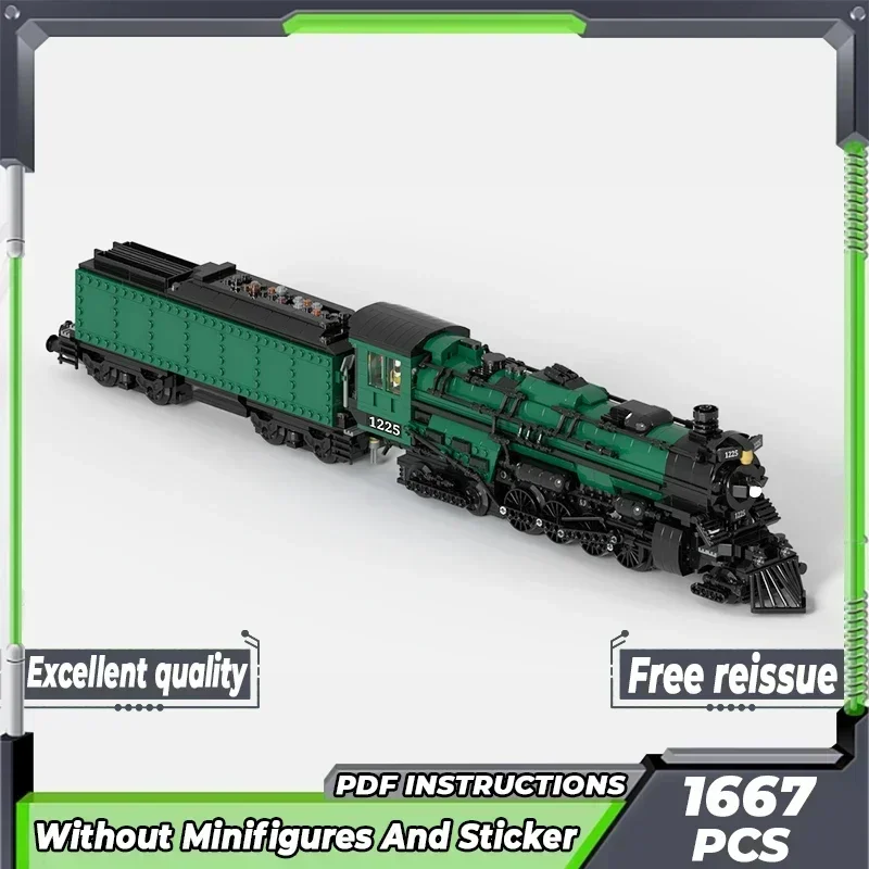 

Moc Building Bricks City Train Model Steam Locomotive And Coal Tender Technology Blocks Gifts Christmas Toys DIY Sets Assembly