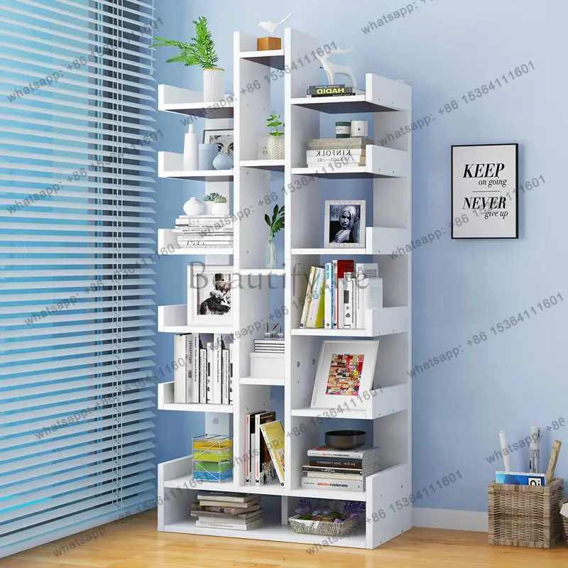 Étagère multi-niveaux peu encombrante pour chambre et bureau – Design Serein – Meuble de salon pour un espace calme – Prateleira