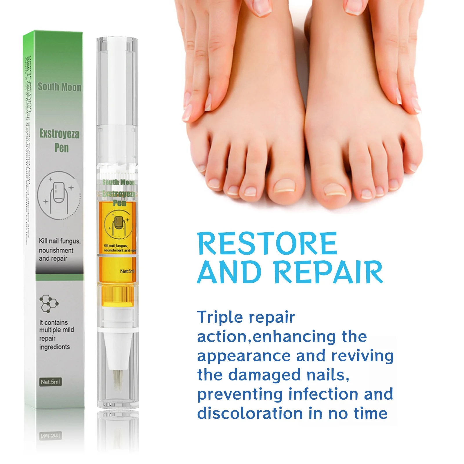 1/2/4/6 قطعة قلم إصلاح عدوى الأظافر إزالة فطريات القدم اليدوية مكافحة الداحس تحسين أظافر تغير لون اصفرار قلم العناية بالأظافر