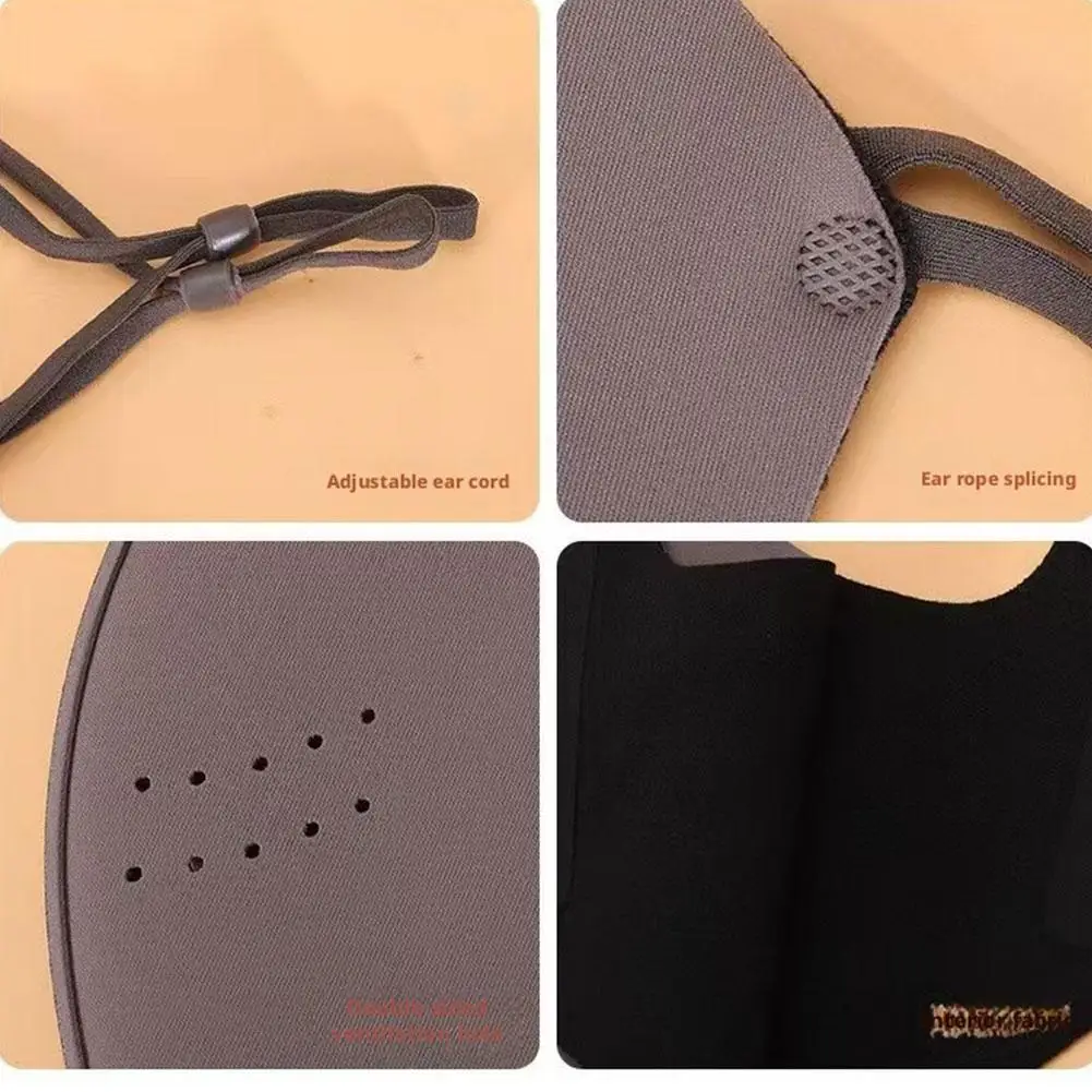 Зимняя маска для лица на флисовой подкладке из волокна гиалуроновой кислоты 360° °   Полнолицевой чехол, ветрозащитный, морозостойкий, антибактериальный дизайн для езды на велосипеде