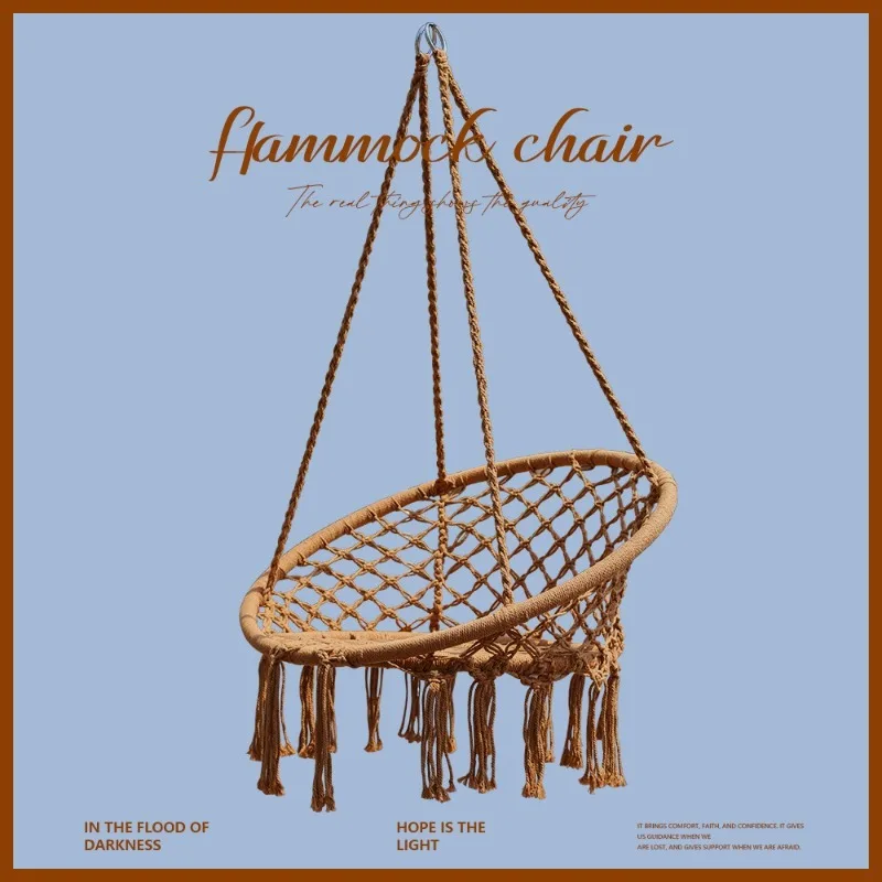 Heavy Duty, Sturdy, Durable Woven Rope Hammock, Breathable Mesh Rope, Portable Balcony, Courtyard, Lazy Person Hanging Basket