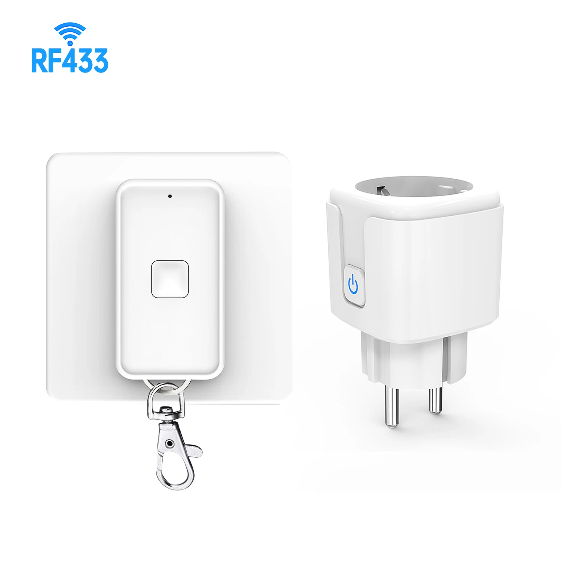 European Standard Remote Control Socket RF433 Wireless Magnetic Suction Free-Wiring Remote Control Socket Switch