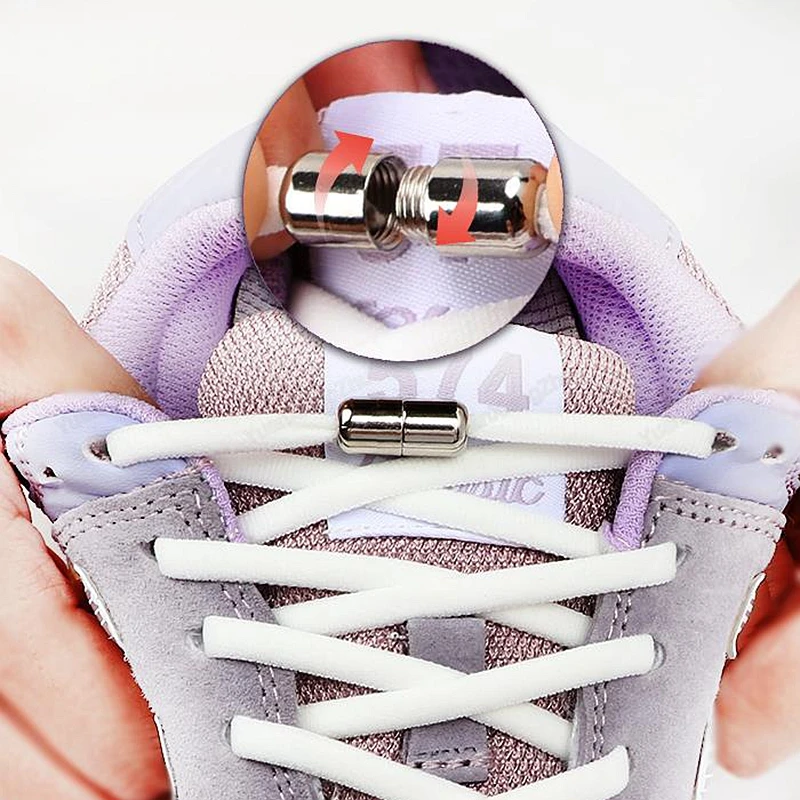 

Elastic laces Sneakers No tie Shoe laces Round Shoelaces without ties Quick Shoelace for Shoes Kids Adult One Size fits All shoe