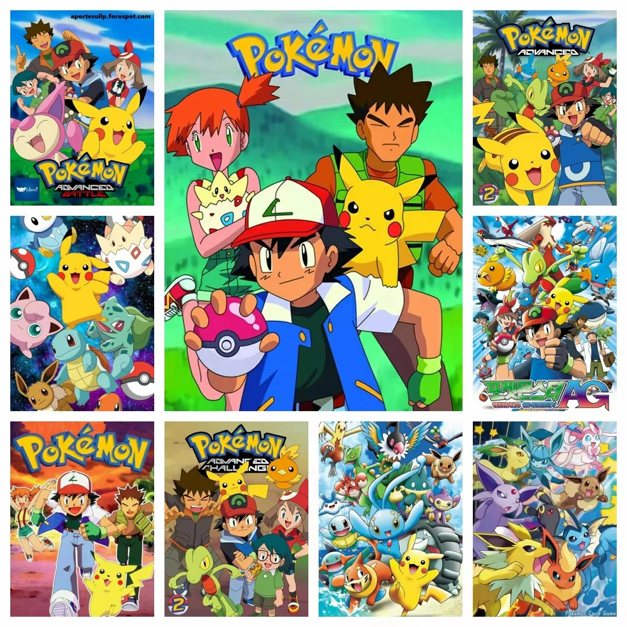 Pokémon Pikachu DIY Anime japonés redondo hecho a mano kit de pintura de diamante con diamantes de imitación punto de cruz decoración de mosaico de diamantes