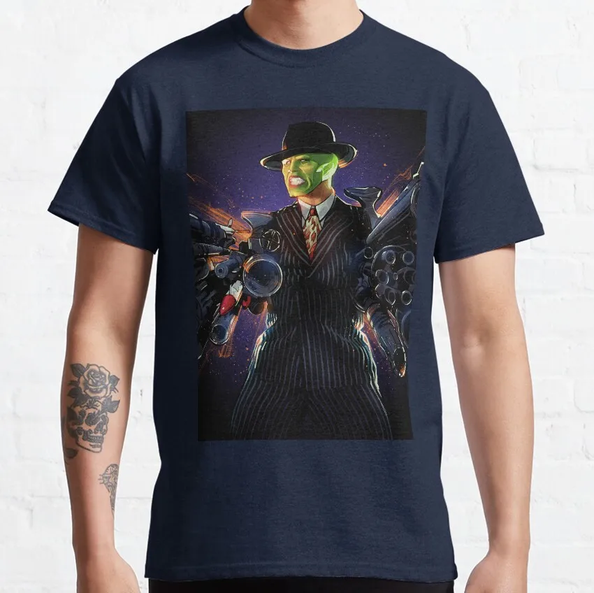 

0614 Funny Comedy The MASK Movie Jim Carrey 1994 Vintage Retro 90s film Graphic clothes 1005 cotton printed All size Tops S-6XL