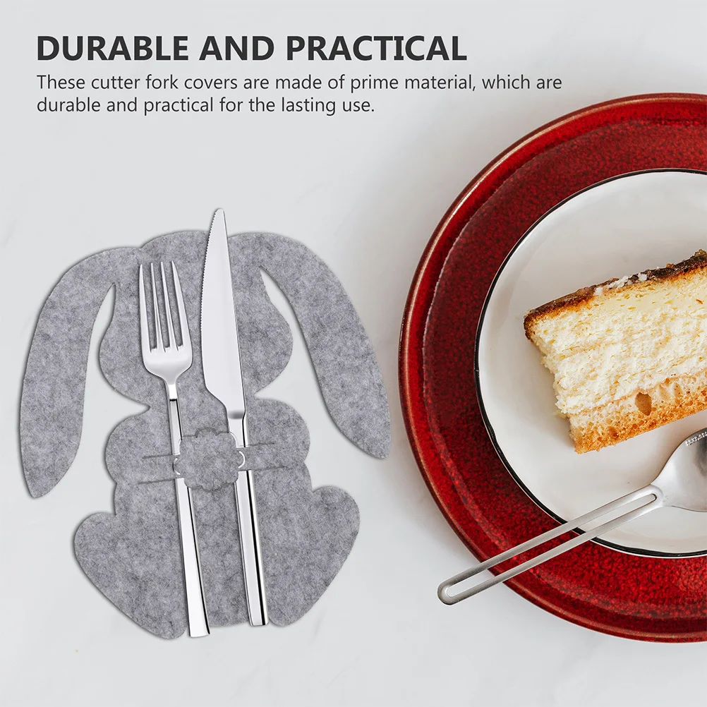 ถุงใส่ช้อนส้อมลายกระต่ายอีสเตอร์ 8 ชิ้น น่ารัก สำหรับตกแต่งงานเลี้ยงฤดูใบไม้ผลิ