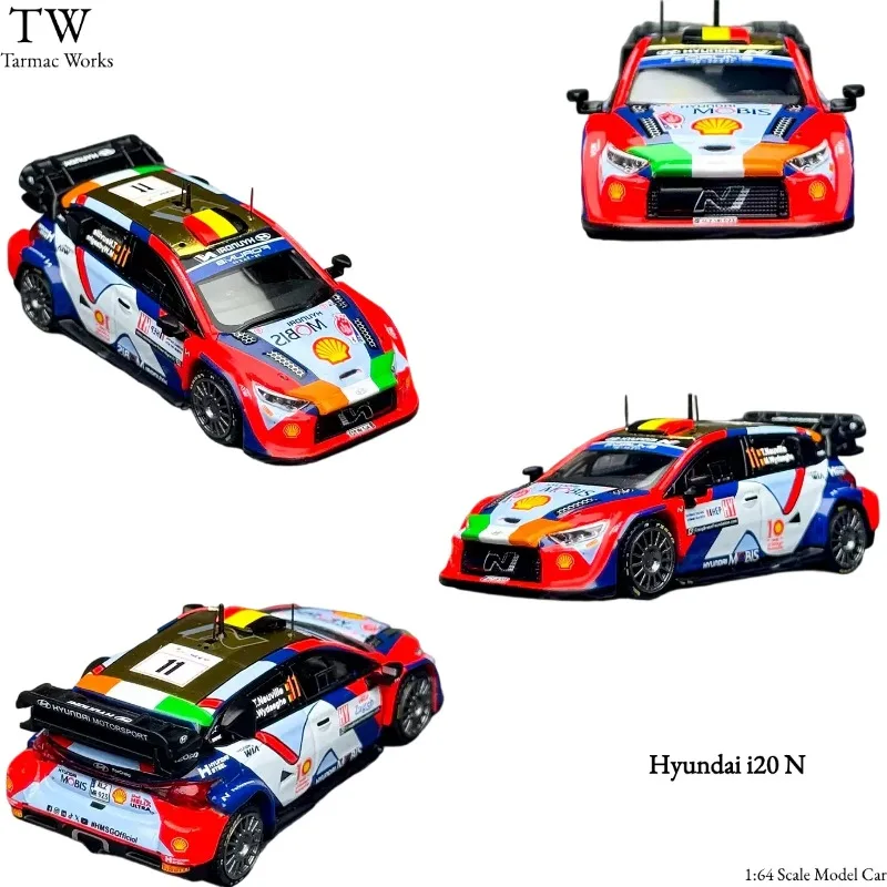 Tarmac Works 1:64 Bentley Continental GT3, Hyundai i20 N model cast model, boys' holiday gift, adult collection piece.