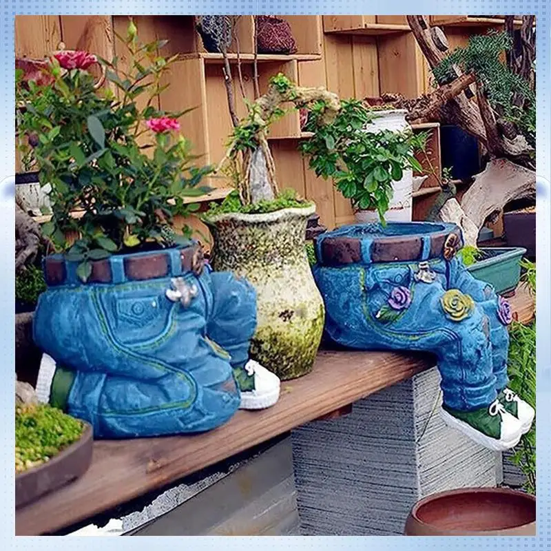 

AD-Jeans Flower Decorative Plant Pot Flower Pot Table Decoration Statue Planter Flower Pot Small Plant Pot Durable A