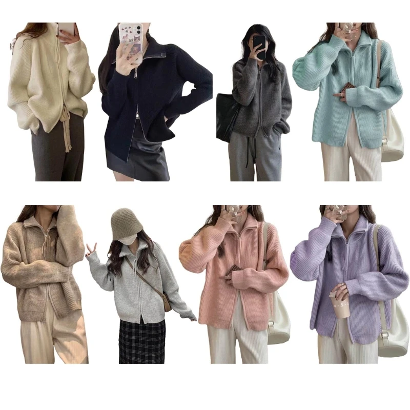 

Womens Winter Fall Casual Open Front Knit Long Cardigans Sweaters Coats Jackets P8DB