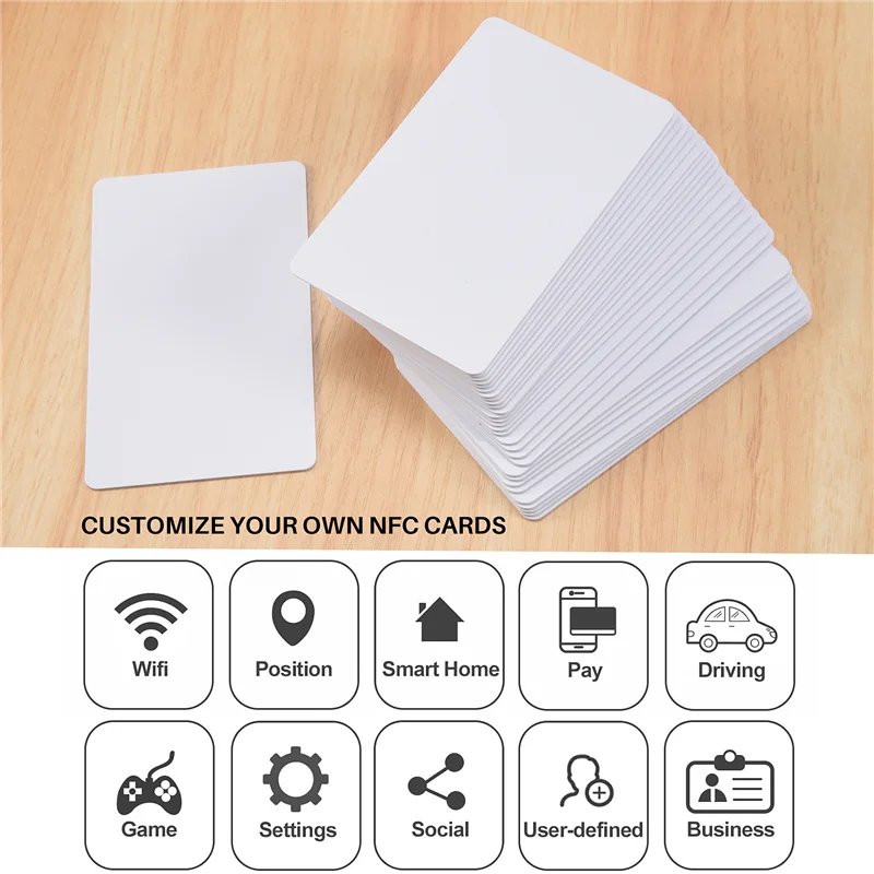 NTAG215 카드용 ABMF-30Pcs 비접촉식 Nfc 카드 태그 504바이트 읽기-쓰기 PVC 카드 휴대용