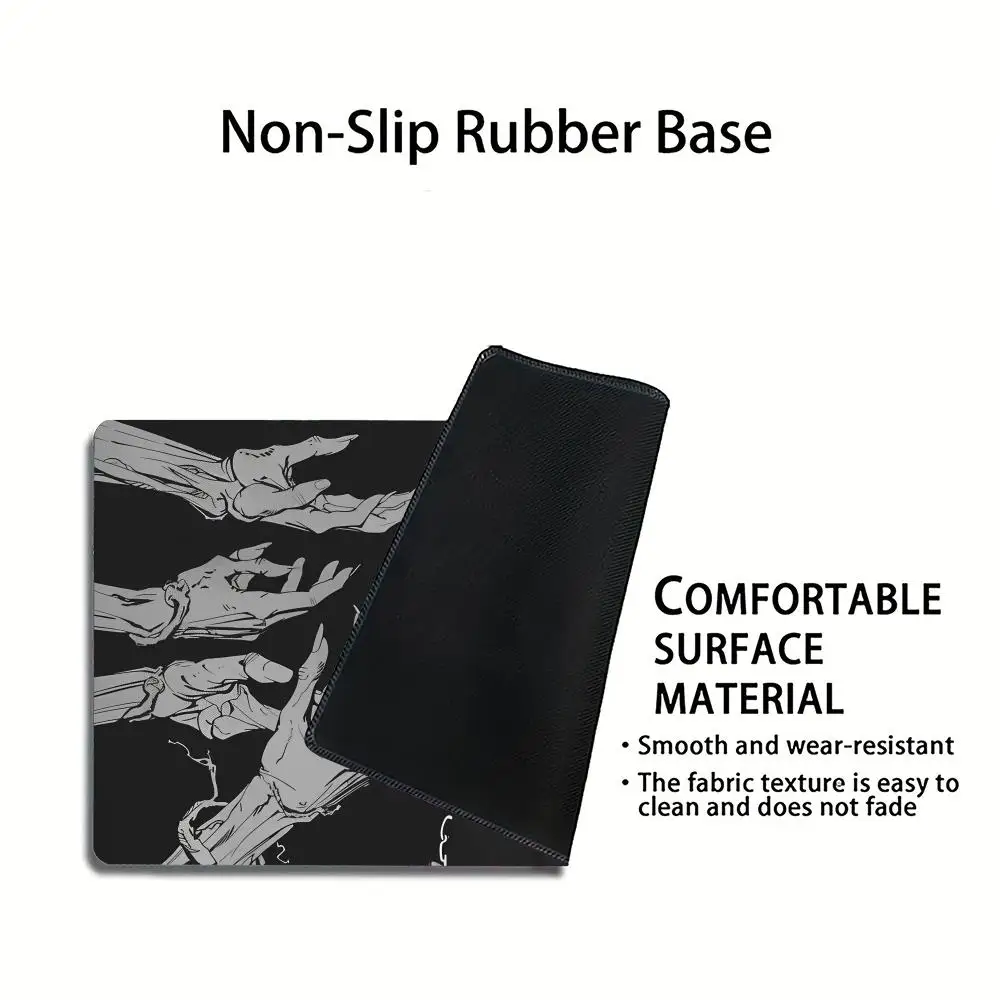 

Черно-белый коврик для мыши, нескользящий настольный коврик, расширенный коврик для игровой клавиатуры, очень большой коврик для мыши XXL Gamer Collage Horror Anime