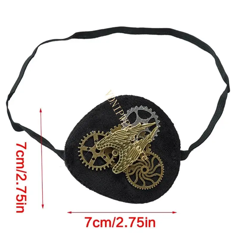 Steampunk tandwiel Sleepmaskers Zacht vriendelijke stof snel aanpassende riem voor kinderen volwassenen kostuum feest D08E