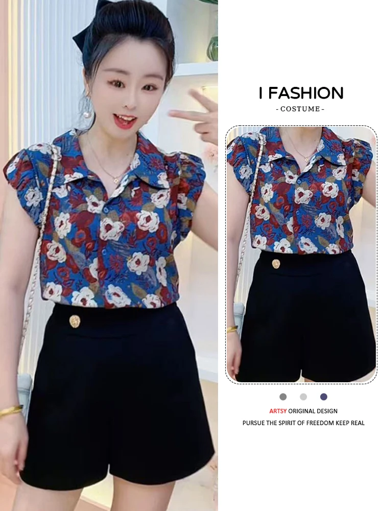 Verano nuevo diseño mujer tubo recto Top botón ort Svel Faionable versátil coreano Sle viaje Floral irt