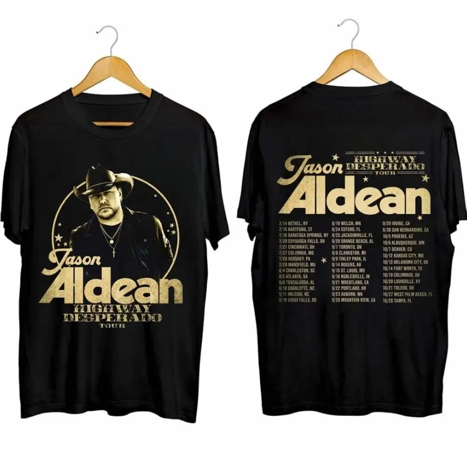 Jason Aldean Highway Desperado Tour 2024 Shirt Cotton Unisex Size S-3XL For Fans