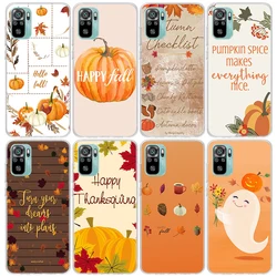 Pumpkin Happy Fall Holiday Phone Case For Xiaomi Redmi Note 13 12 12S 11 11S 10 10S 11E Pro Plus 11T 9 9S 8 8T 7 5 + Cover Funda