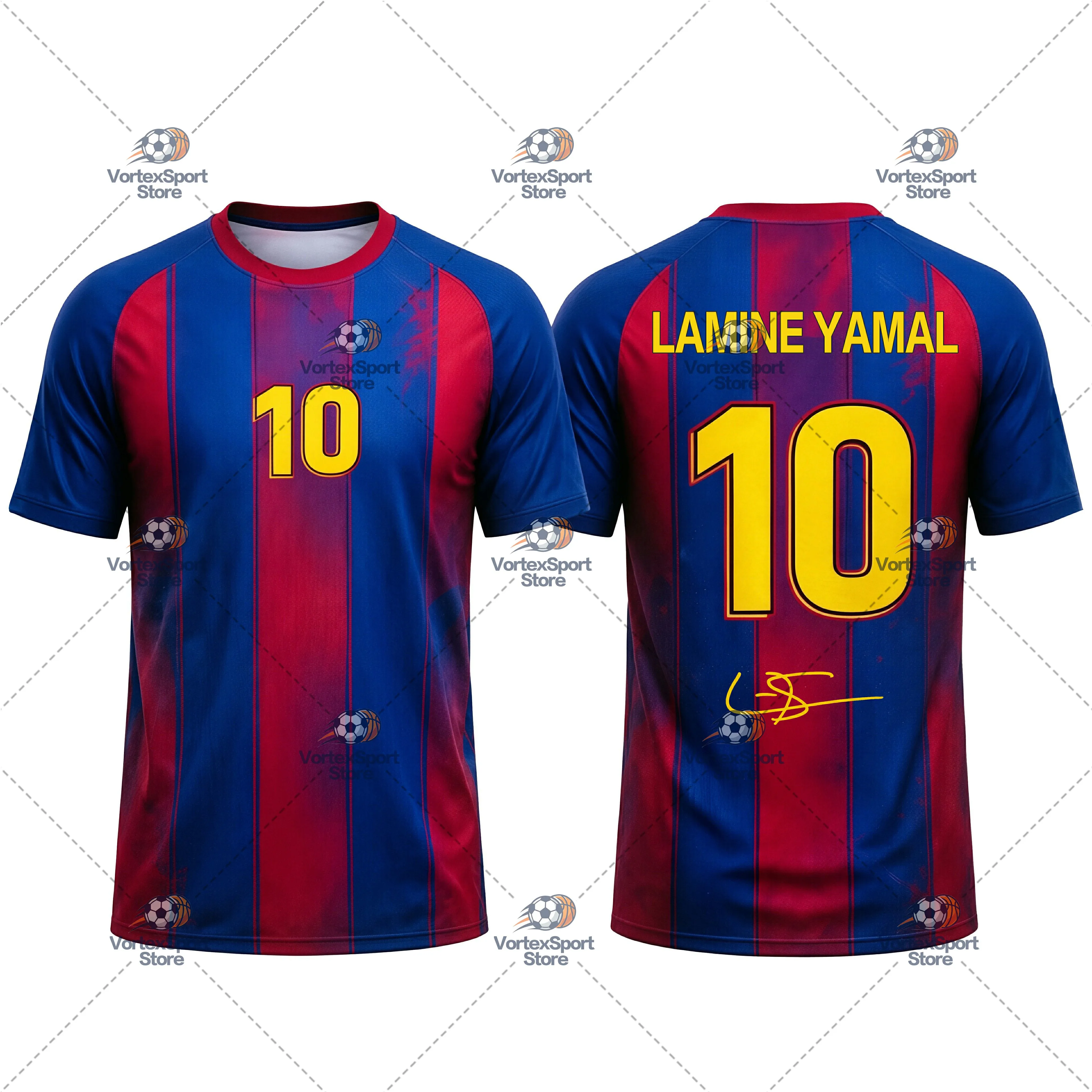 Explosions Kinder- und Herren-Fußballtrikot Spanien Nr. 10, Schnelltrocknend, Alle Größen, Kurzarm, O-Ausschnitt, Yamal Fußball-Fan-Trikot – Detail 3