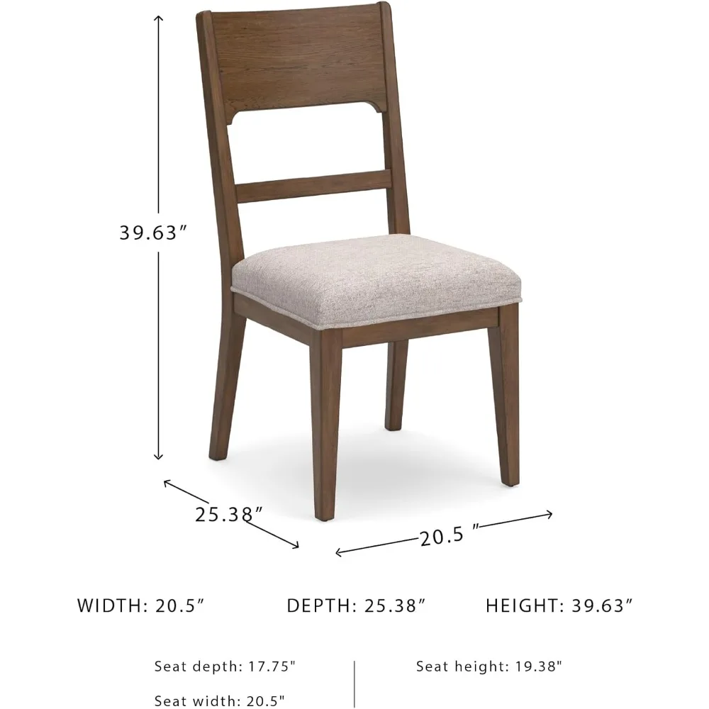 طقم كراسي تناول الطعام التقليدية المكونة من قطعتين من أشلي كابالين باللون البني والأسمر الداكن