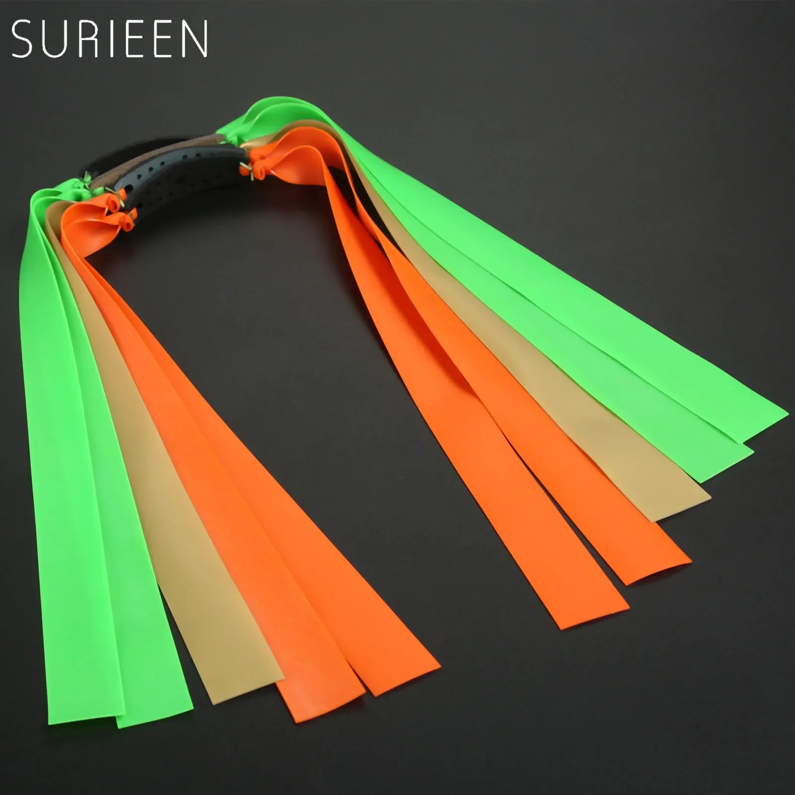 

SURIEEN 5pcs /lot Outdoor Slingshot Powerful Elastic Flat Rubber Band Hunting Catapult Practical Fitness Resistance Bands 0.55mm