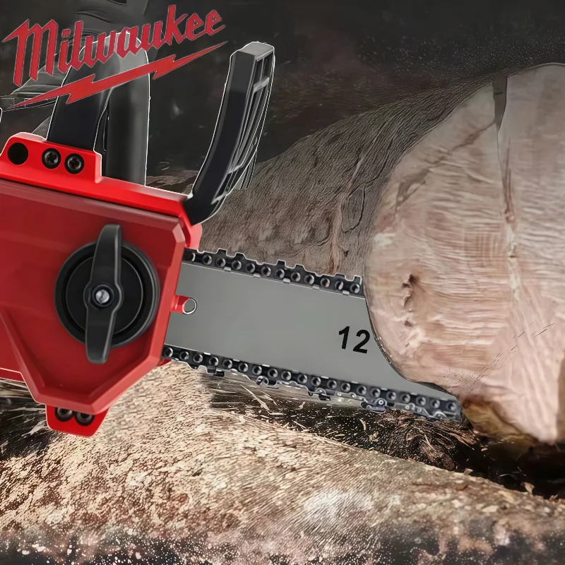 Milwaukee 12palcová bezkartáčová řetězová pila, akumulátorová elektrická řetězová pila, zahradní řezačka na dřevo pro těžbu dřeva a prořezávání - náhled 5